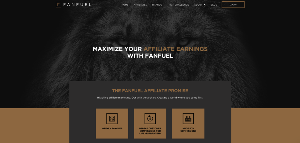 FanFuel affiliate network homepage