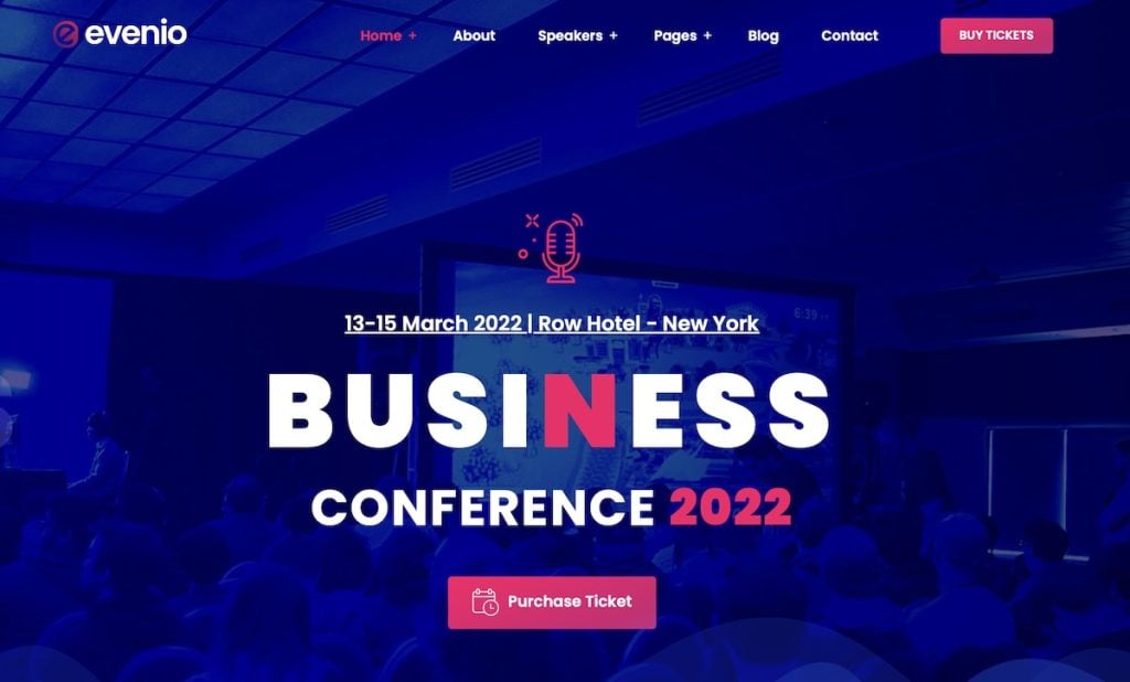 Evenio business conference template