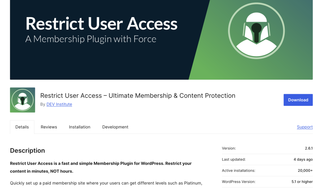 Restrict User Access: one of the best free WordPress membership plugins