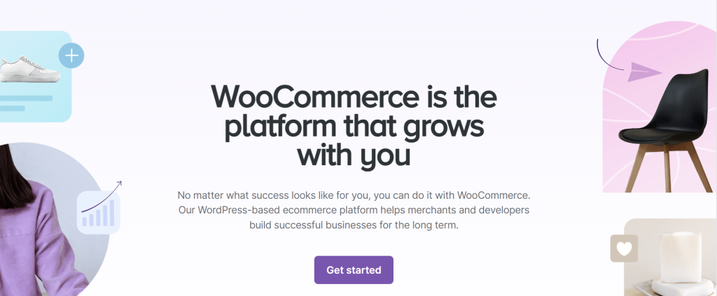 The homepage of WooCommerce
