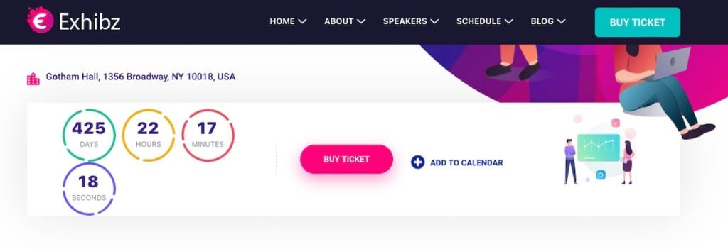 Options to sell tickets with a pink button