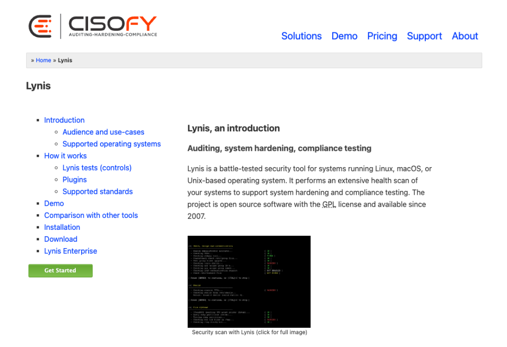 Lynis homepage