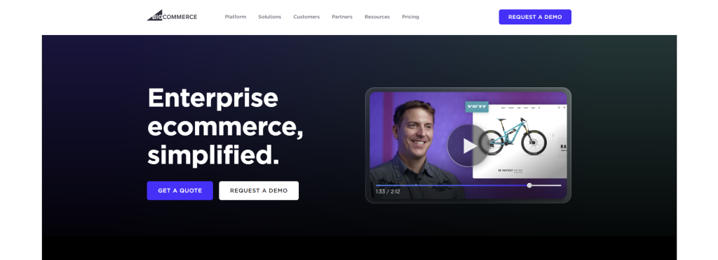 BigCommerce homepage