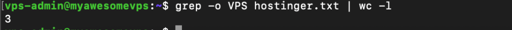 grep counts the number of pattern occurrences