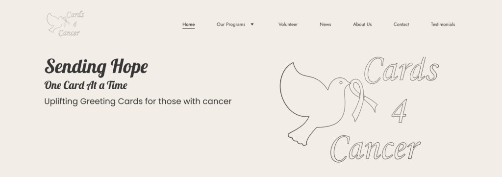 Cards 4 Cancer homepage