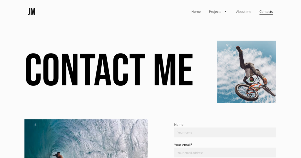 Example of a contact page