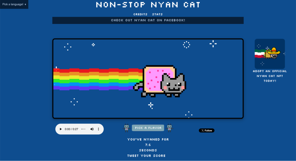 Nyan cat homepage