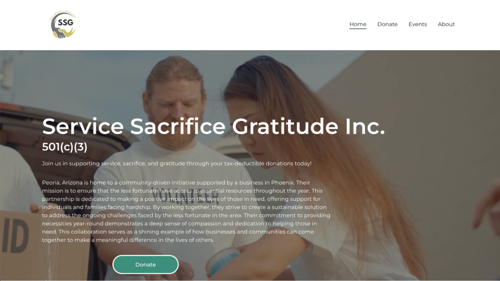 SSG Charity homepage