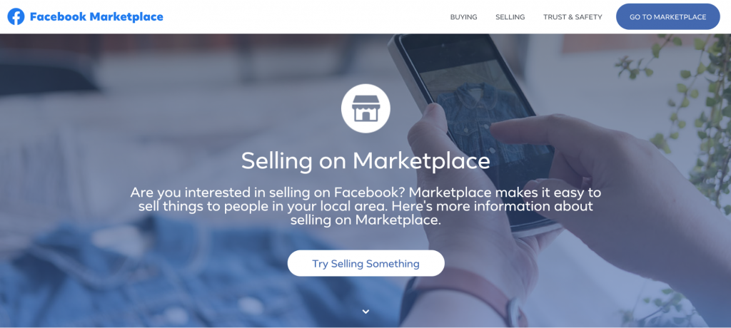 Facebook Marketplace landing page