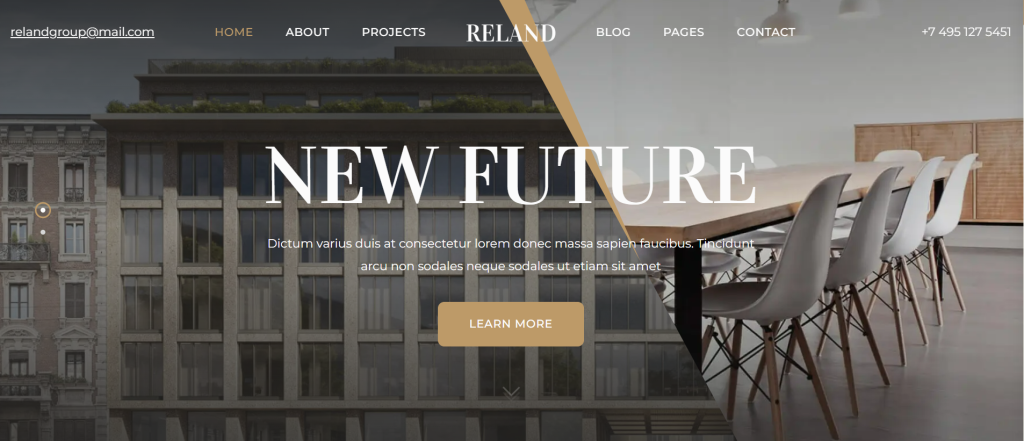 The Reland real estate theme demo page