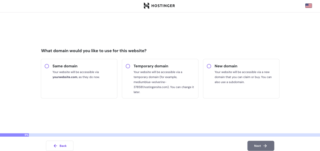 Picking a domain for the newly migrated non-WordPress website