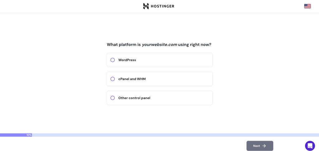 Choosing a platform the migrated website is currently running on