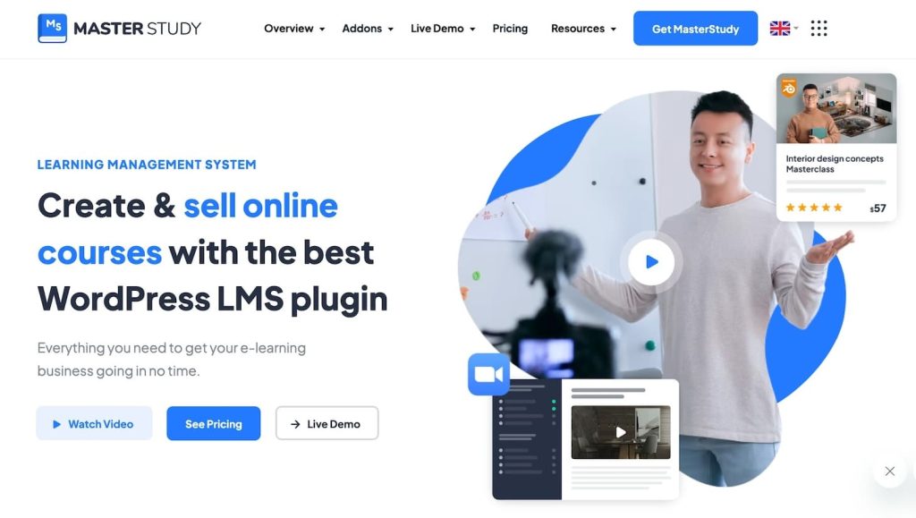 Masterstudy LMS landing page