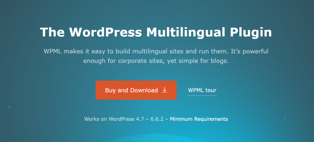 The WPML plugin's website homepage