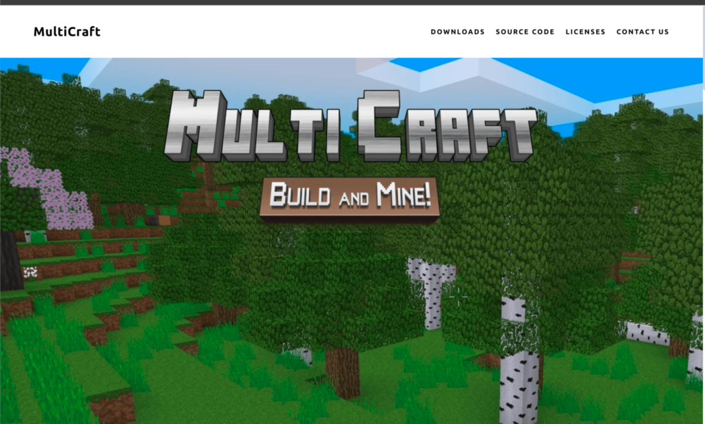 A screenshot of the MultiCraft website, which offers Minecraft server management tools