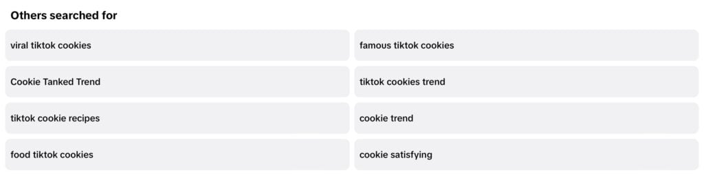 TikTok search others searched for section